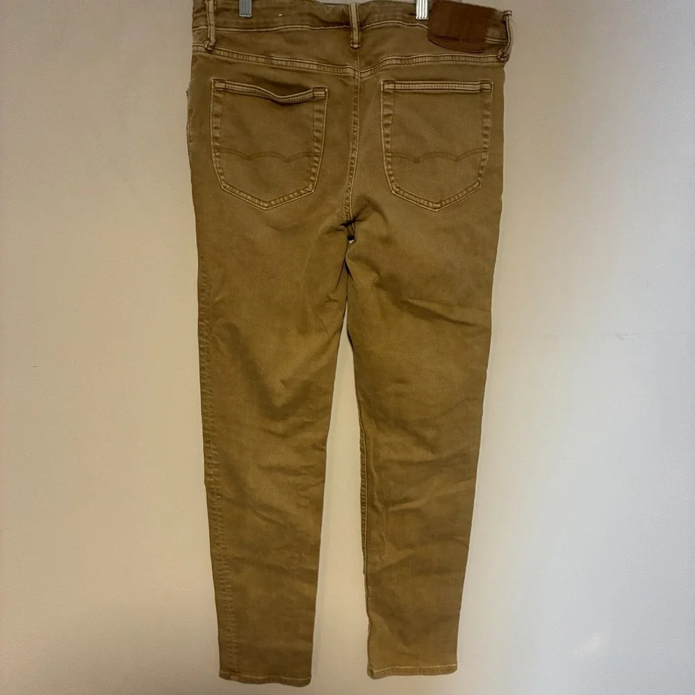 American Eagle Next Level Flex Skinny Jeans Mens 34x34 Khaki Tan